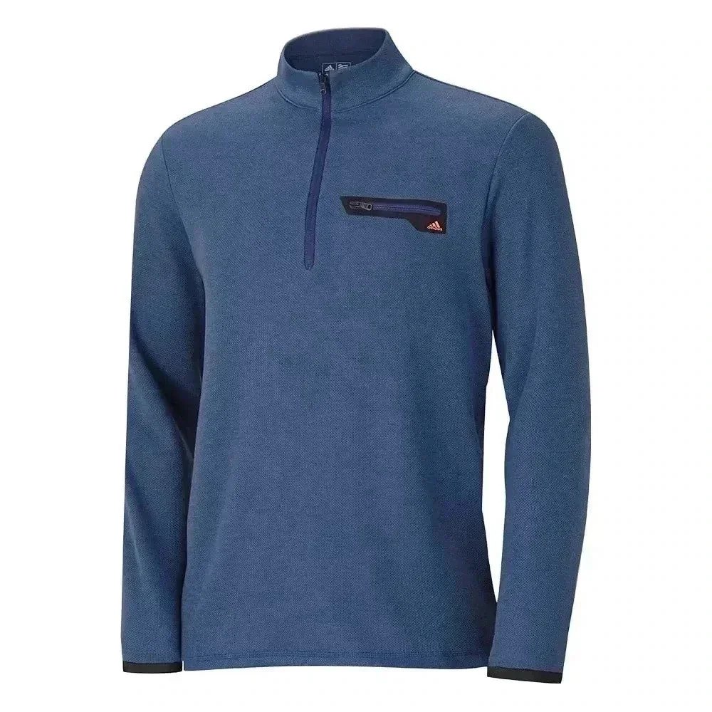 [M]Adidas Blue 1/4 Pull  Over Performance Sweatshirt